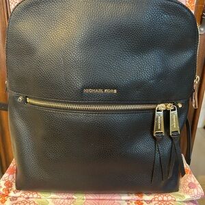 Michael Kors Black Pebbled Leather Backpack